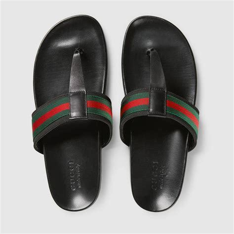 gucci web strap thong sandal|Black Leather Web And Thong Sandal .